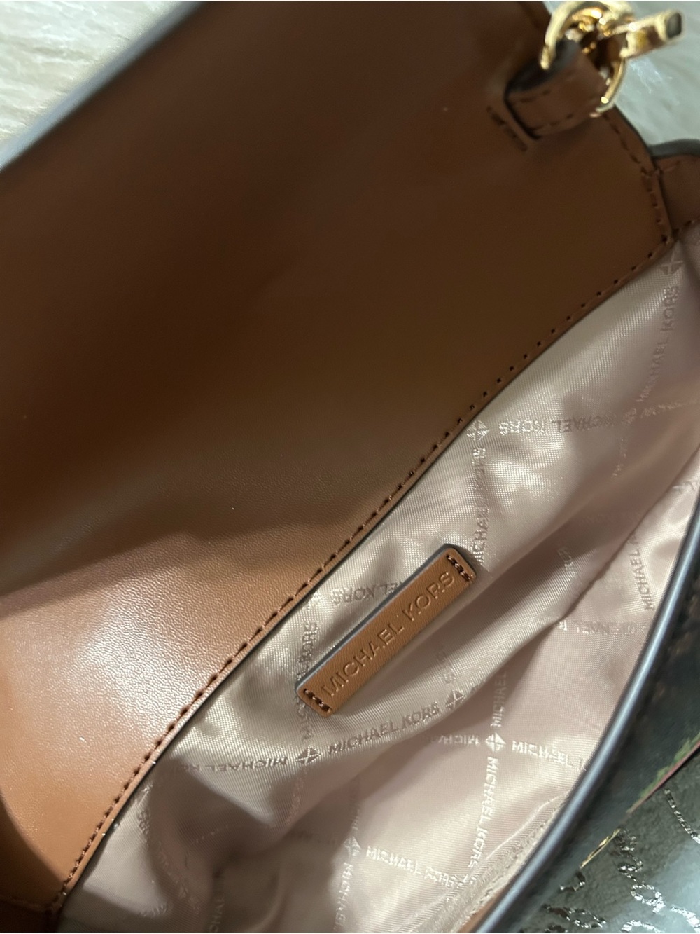 NWT Michael Kors Soho Fruit Printed Signature Logo Convertible Crossbody Brown - Picture 12 of 13